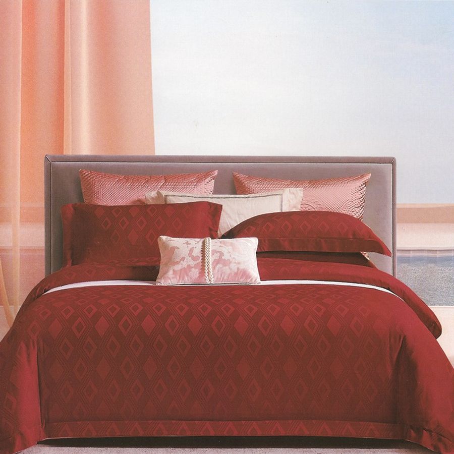 Lantana Red Jacquard Tencel