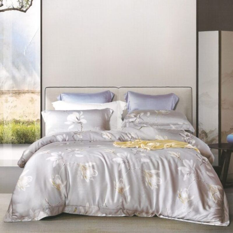 sprei dan bedcover daisy grey tencel anti alergi