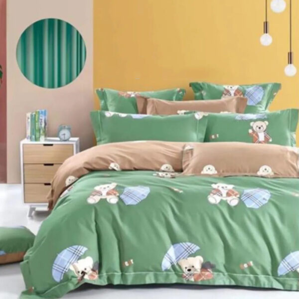 Sleep Buddy Set Sprei dan Bed Cover Orso Green Cotton Sateen