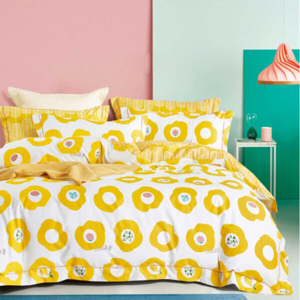 Sleep Buddy Set Sprei dan Bed Cover Yellow Flower Cotton Sateen